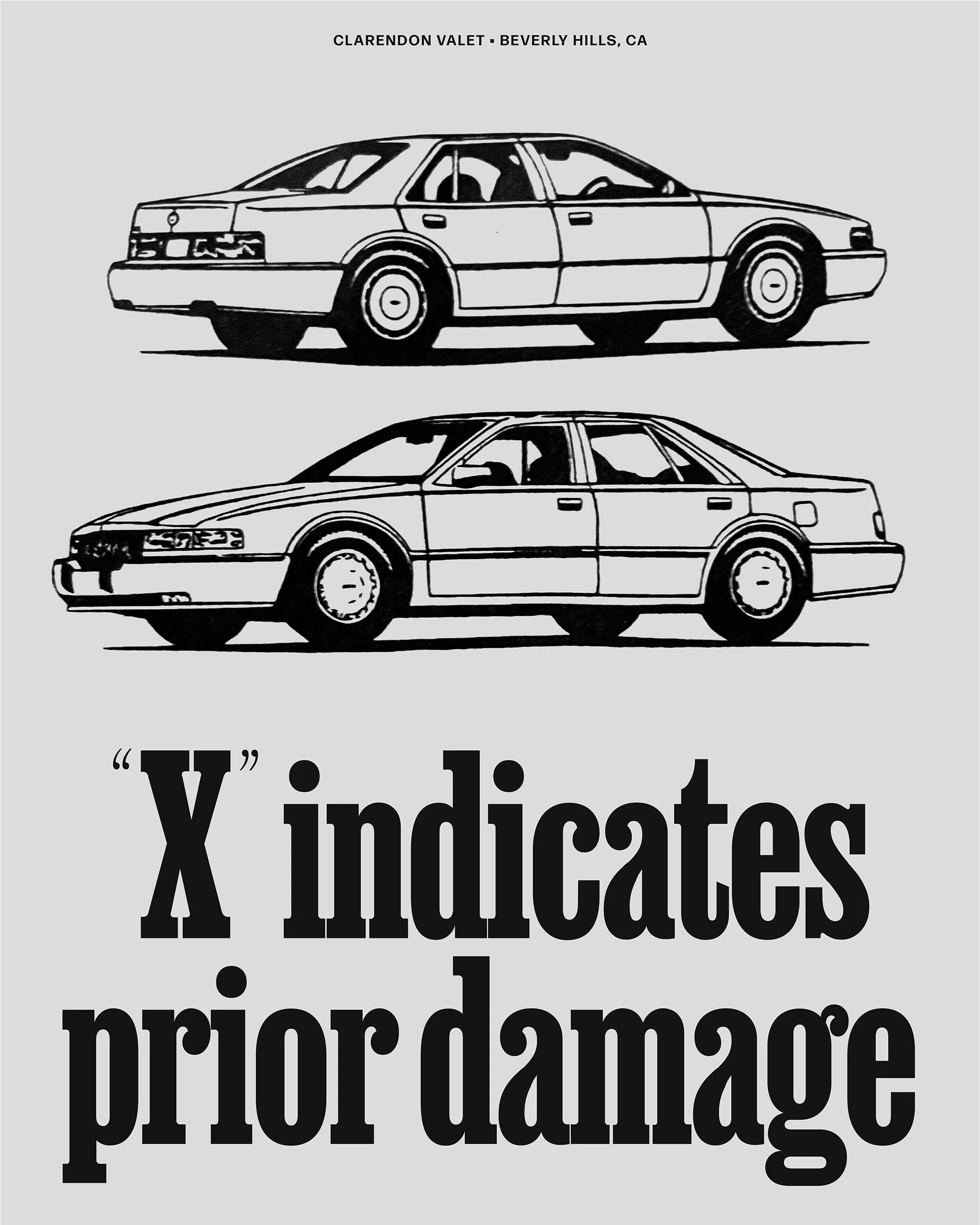 X indicates prior damage